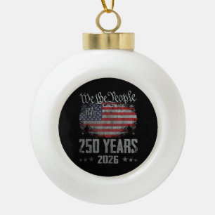 250 Years American 250th Anniversary USA Patriotic Ceramic Ball Christmas Ornament