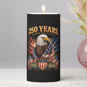250 Years American 250th Anniversary Usa Patriotic Pillar Candle