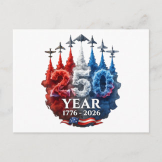250 Years American 250th USA Patriotic 4th of July Postcard
