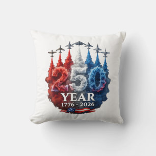 250 Years American 250th USA Patriotic 4th of July Throw Pillow
