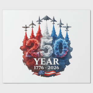 250 Years American 250th USA Patriotic 4th of July Wrapping Paper