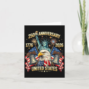 250 Years American Anniversary 1776-2026 USA Flag Card