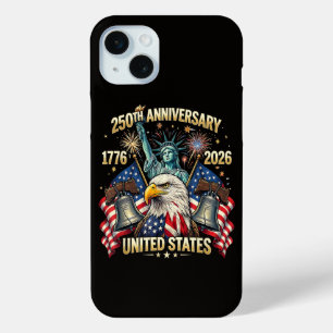 250 Years American Anniversary 1776-2026 USA Flag iPhone 15 Plus Case
