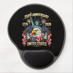 250 Years American Anniversary 1776-2026 USA Flag Gel Mouse Pad