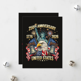 250 Years American Anniversary 1776-2026 USA Flag  Holiday Card