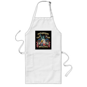 250 Years American Anniversary 1776-2026 USA Flag Long Apron