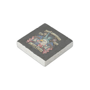 250 Years American Anniversary 1776-2026 USA Flag Stone Magnet