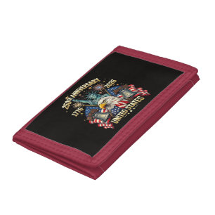 250 Years American Anniversary 1776-2026 USA Flag Tri-fold Wallet