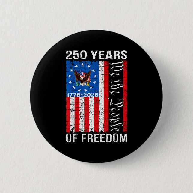 250 years american anniversary 250th usa flag 4th button (Front)