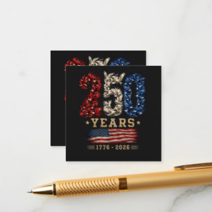 250 Years American Eagle Flag Patriotic Enclosure Card