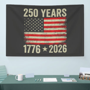 250 Years American Flag 1776-2026 Banner