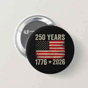 250 Years American Flag 1776-2026 Button