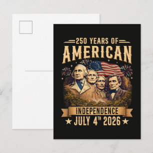 250 Years American Independence Announcement Postcard