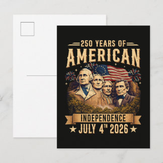 250 Years American Independence Invitation Postcard