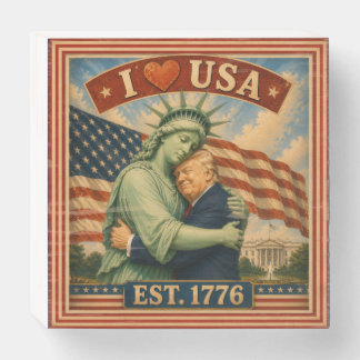 250 Years American Pride Love USA Wooden Box Sign