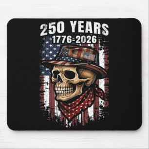 250 Years American Skull Skeleton Patriotic Mouse Pad