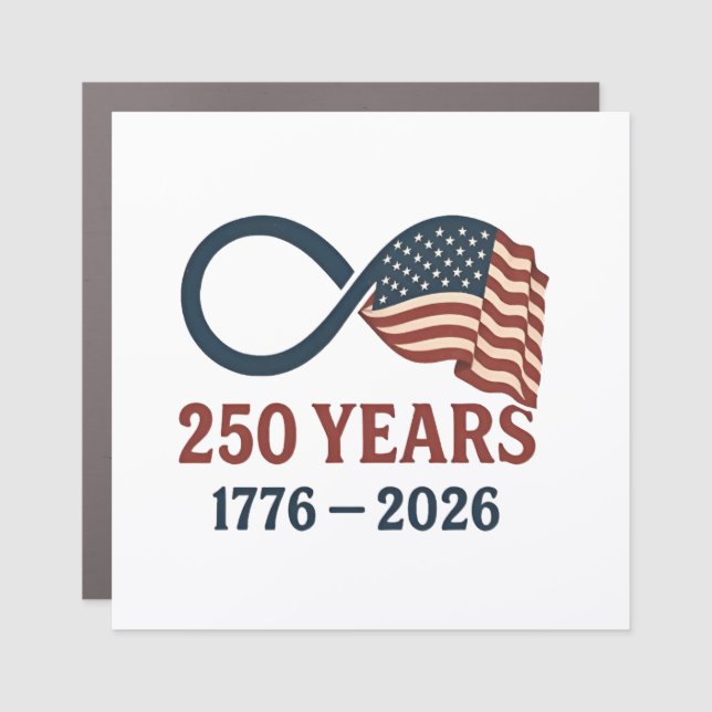 250 Years Anniversary 1776-2026 USA Patriotic  Car Magnet (Front)