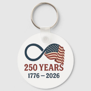 250 Years Anniversary 1776-2026 USA Patriotic Keychain