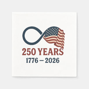 250 Years Anniversary 1776-2026 USA Patriotic Napkins