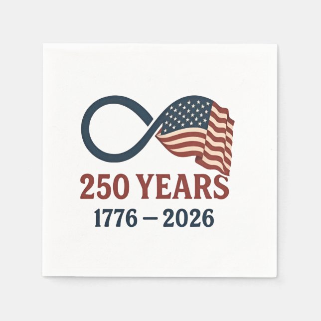 250 Years Anniversary 1776-2026 USA Patriotic  Napkins (Front)