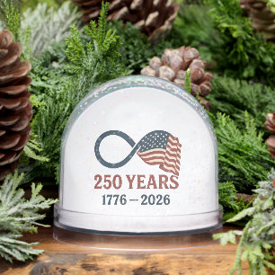 250 Years Anniversary 1776-2026 USA Patriotic Snow Globe