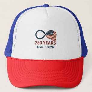 250 Years Anniversary 1776-2026 USA Patriotic  Trucker Hat