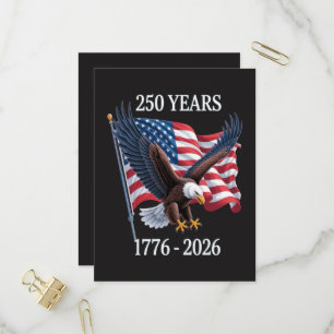 250 Years Anniversary Usa American Flag 1776-2026 Invitation Postcard