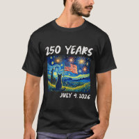 250 Years Cat Starry Night 4th of July 250th