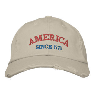 250 Years Celebration America Since 1776 Patriotic Embroidered Baseball Cap