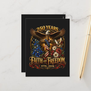 250 Years Faith And Freedom America Holiday Postcard
