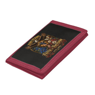250 Years Faith And Freedom America Tri-fold Wallet