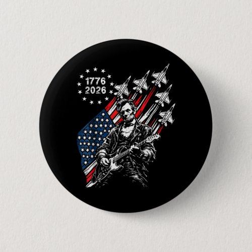 250 Years Fighter Jets Flag Abe Lincoln Playing Button