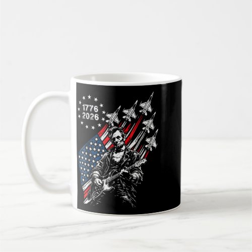 250 Years Fighter Jets Flag Abe Lincoln Playing Coffee Mug