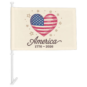 250 Years Flag Heart 1776 2026 250th 4th Of July