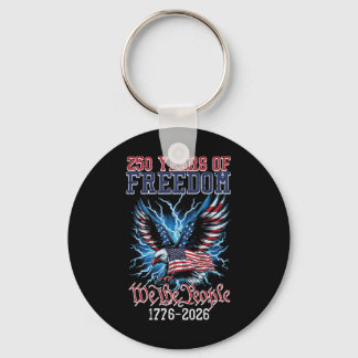 250 Years Freedom American Us Flag 250th Anniversa Keychain