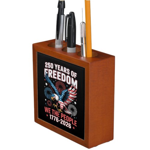 250 Years Freedom Eagle 250th Anniversary USA Desk Organizer