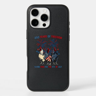 250 Years Funny Chickens Flying High Fireworks 4th iPhone 16 Pro Max Case