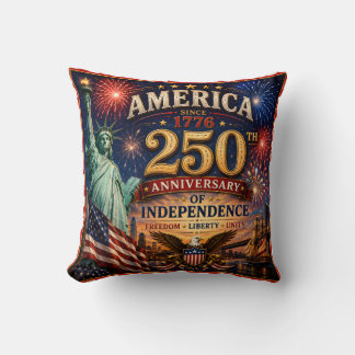 250 Years Independence July 4th Celebration Throw Pillow