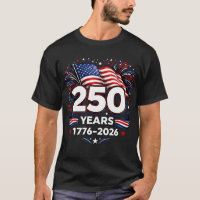 250 Years Independence Patriotic Fireworks Black