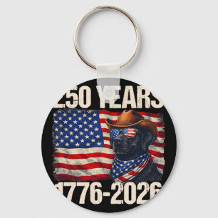 250 Years Labrador American Flag 250th Anniversary Keychain