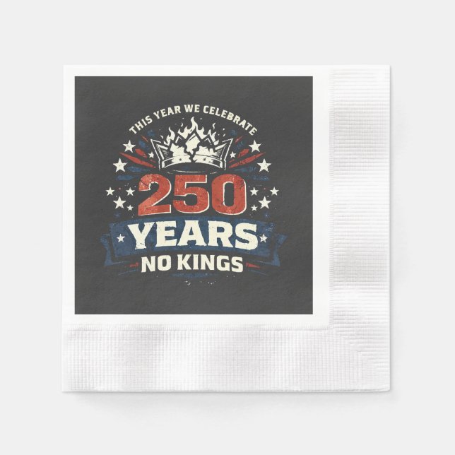 250 Years No Kings Patriotic Napkins (Front)