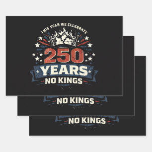 250 Years No Kings Patriotic Wrapping Paper Sheets
