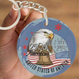 250 Years of America Eagle & Liberty We The People Keychain