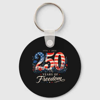 250 Years Of Dom 1776 Patriotic Floral Women 4th Keychain