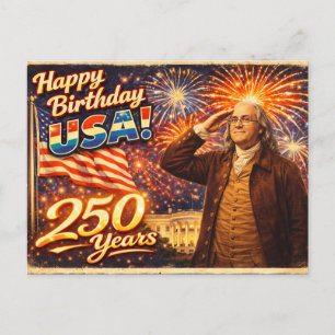 250 Years of Excellence Benjamin Franklin USA  Postcard