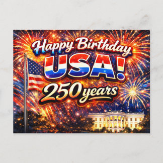 250 Years of Excellence Fourth of July Love Postcard