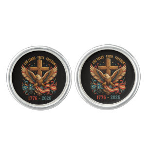 250 Years of Faith and Freedom Patriotic Eagle Cufflinks