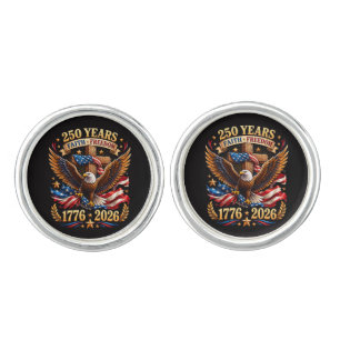 250 Years of Faith Freedom Eagle Patriotic Cufflinks