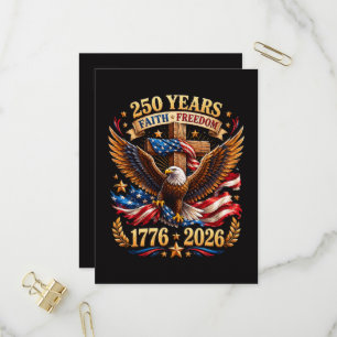 250 Years of Faith Freedom Eagle Patriotic Invitation Postcard