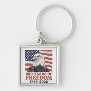 250 Years of Freedom 1776-2026 American Eagle Flag Keychain